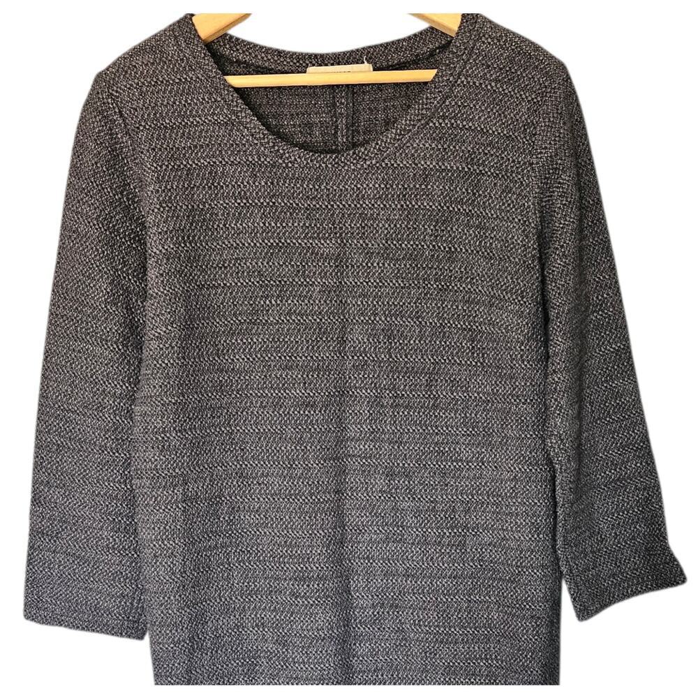 Women's Humanoid Gray Tweed Dress 3/4 Sleeves Knee Length Shift Style M Romania - Picture 3 of 16